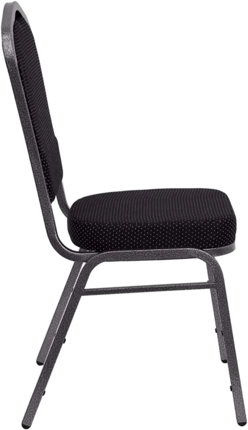 Flash Furniture Hercules Series Crown Back Stacking Banquet Chair, Set of 4, Black Dot Patterned Fabric/Silver Vein Frame