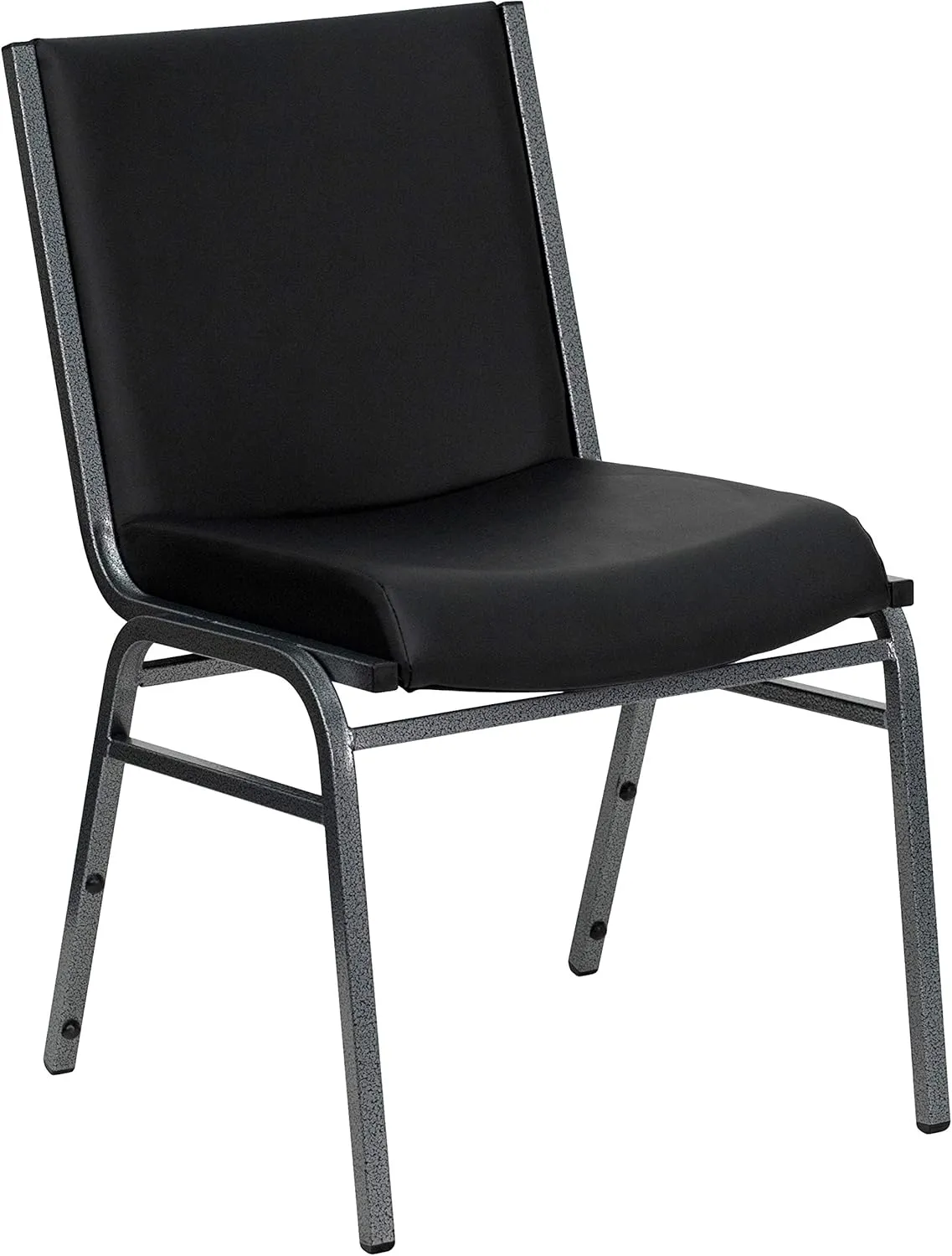 Flash Furniture Hercules Series Heavy Duty Stack Chair, Set of 1, Black Vinyl