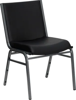 Flash Furniture Hercules Series Heavy Duty Stack Chair, Set of 1, Black Vinyl