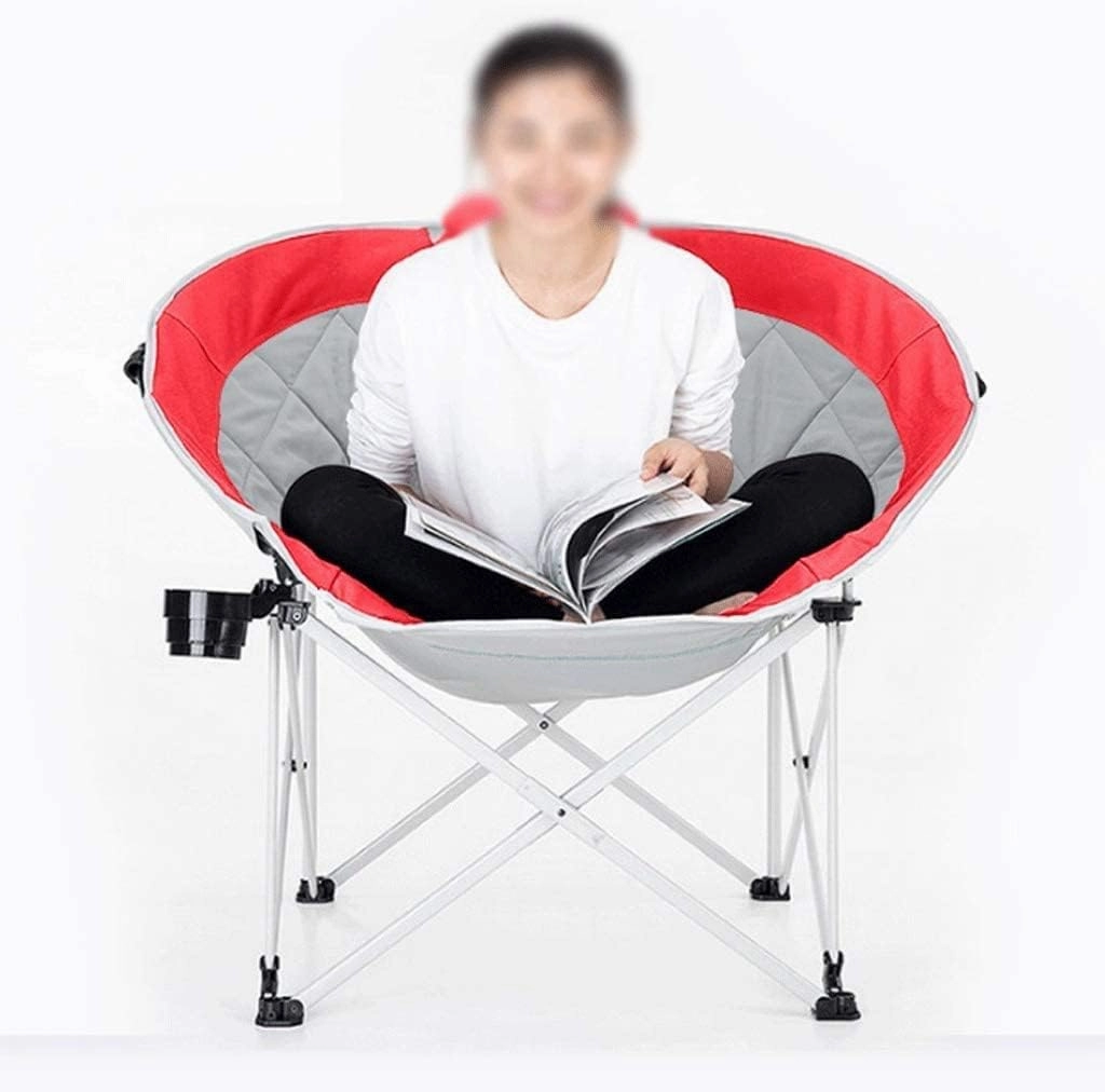 Folding Camping Camping Chair Balcony Chair Plus Cotton Casual Adult Home Folding Chair Lazy Sofa Chair Chairs Foldable(Red)