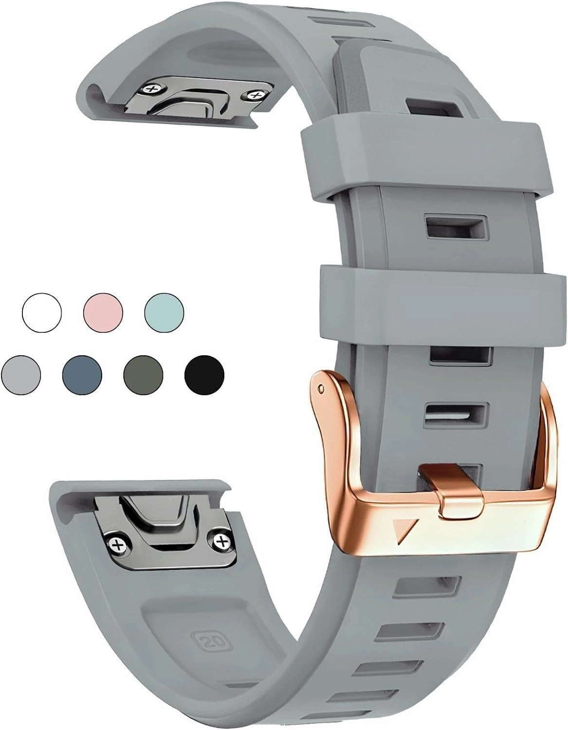 For Garmin Fenix 6S 5S 7S Watchband 20mm Bracelet for Fenix 6s Pro 5s Plus Rose Gold Buckle Silicone Quick Replacement Wrist Straps