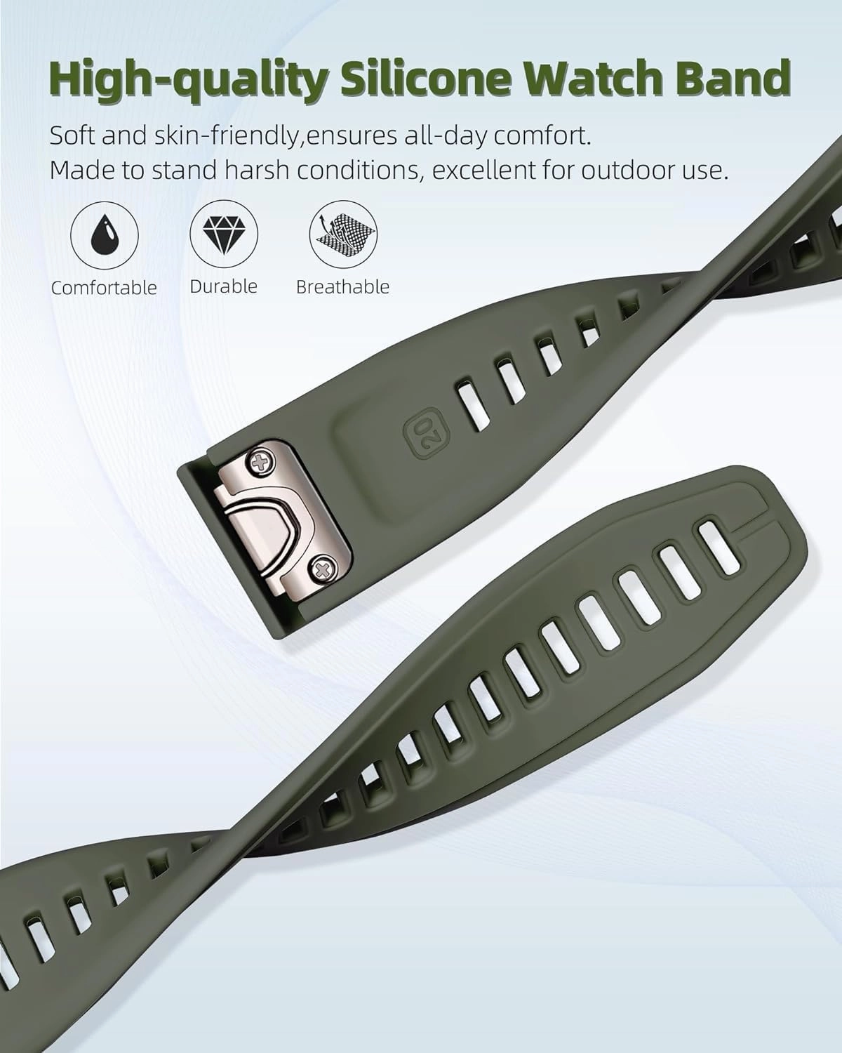 For Garmin Fenix 6S 5S 7S Watchband 20mm Bracelet for Fenix 6s Pro 5s Plus Rose Gold Buckle Silicone Quick Replacement Wrist Straps