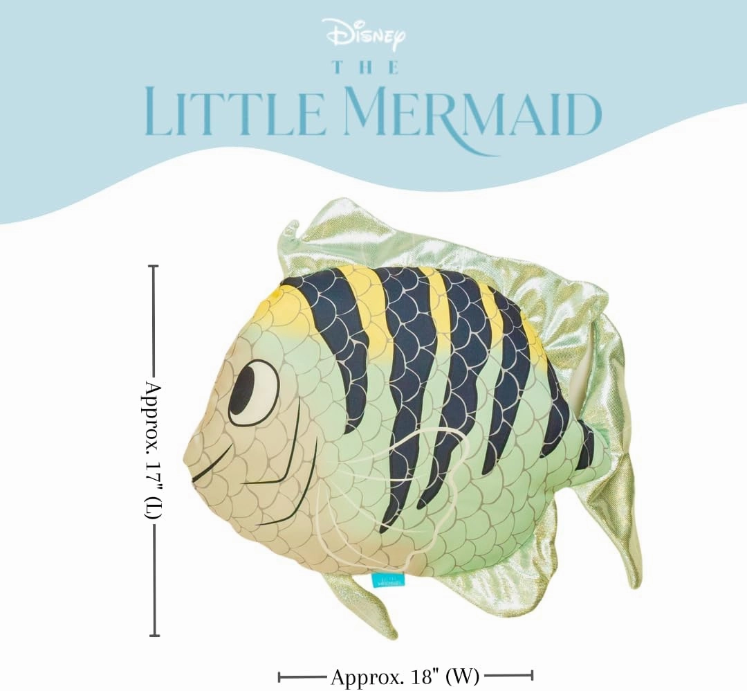 FRANCO Disney's The Little Mermaid Live Action Movie Flounder Bedding Super Soft Plush Cuddle Pillow Buddy, (Official Licensed Disney Product)