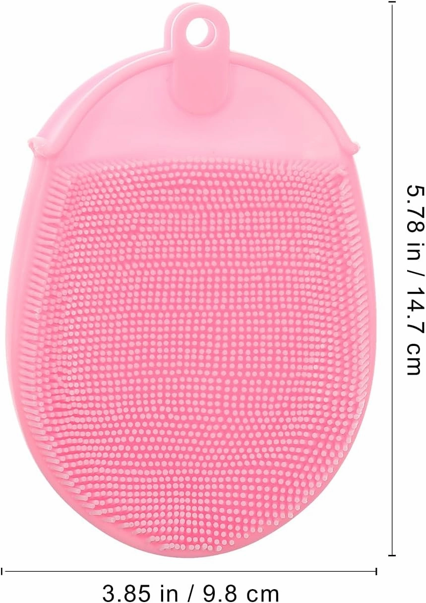 FRCOLOR Silicone Bath Brush Silicone Shower Glove Face Scrub Brush Silicone Loofah Brush Silicone Body Scrub Body Scrubber Silicone Bath Mitt Long Handle Baby Face Brush 3pcs Color Random