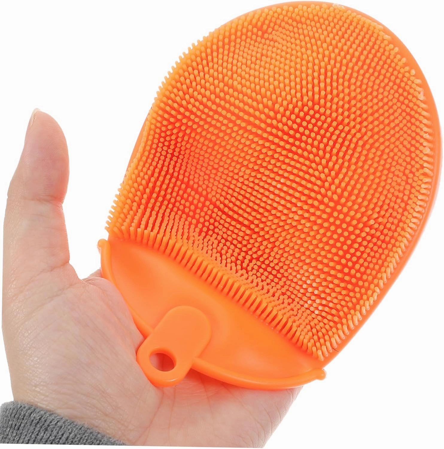 FRCOLOR Silicone Bath Brush Silicone Shower Glove Face Scrub Brush Silicone Loofah Brush Silicone Body Scrub Body Scrubber Silicone Bath Mitt Long Handle Baby Face Brush 3pcs Color Random
