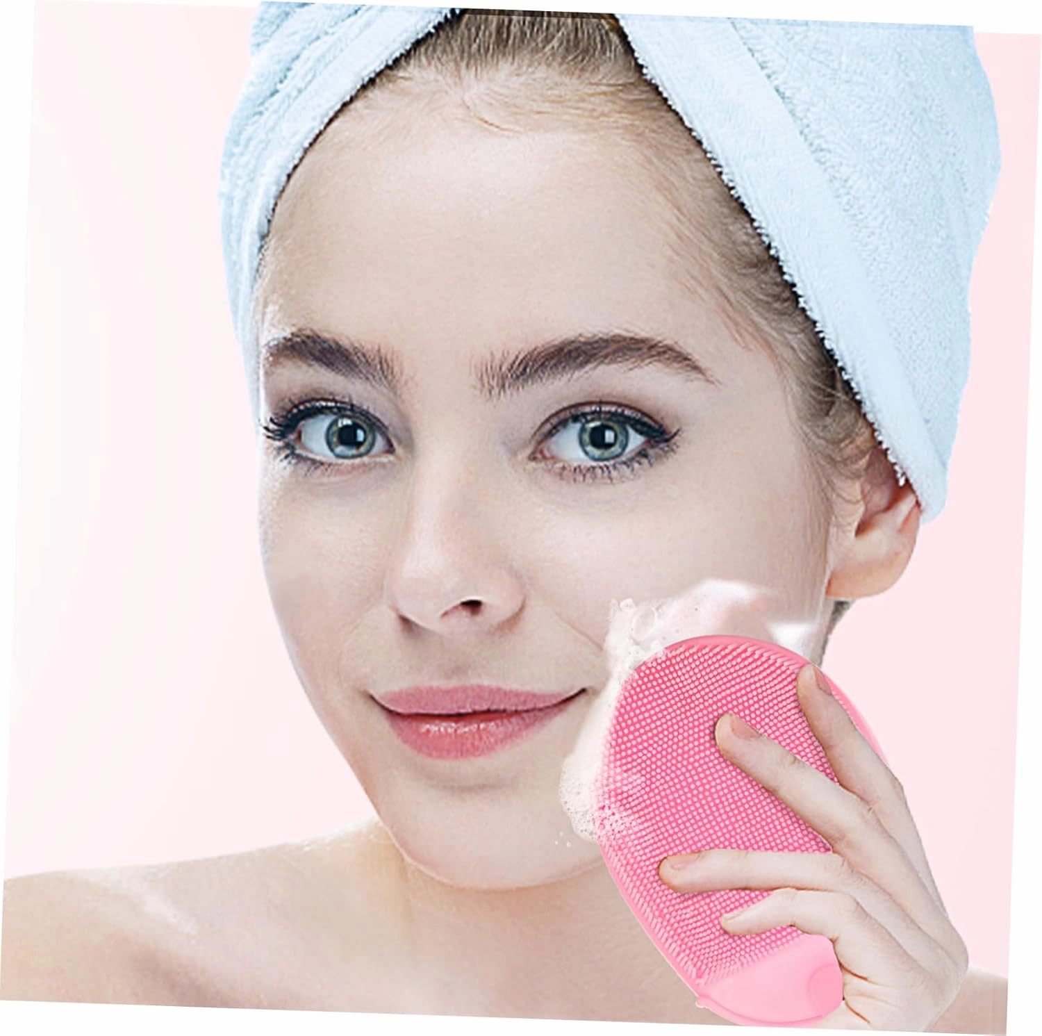 FRCOLOR Silicone Bath Brush Silicone Shower Glove Face Scrub Brush Silicone Loofah Brush Silicone Body Scrub Body Scrubber Silicone Bath Mitt Long Handle Baby Face Brush 3pcs Color Random