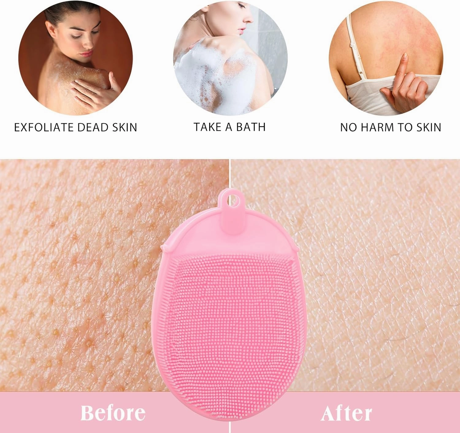 FRCOLOR Silicone Bath Brush Silicone Shower Glove Face Scrub Brush Silicone Loofah Brush Silicone Body Scrub Body Scrubber Silicone Bath Mitt Long Handle Baby Face Brush 3pcs Color Random