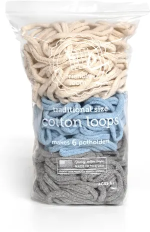Friendly Loom | 7” Traditional-Sized Glacier Themed Potholder Weaving Loops | Craft 6 Cotton Potholders