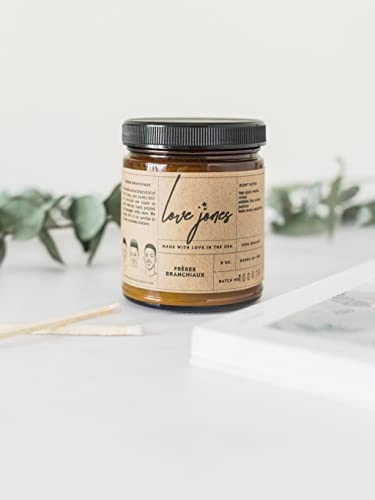 FRÈRES BRANCHIAUX Love Jones 4 oz Scented Soy Single Wick Candle with Burn Time of 10 Hours
