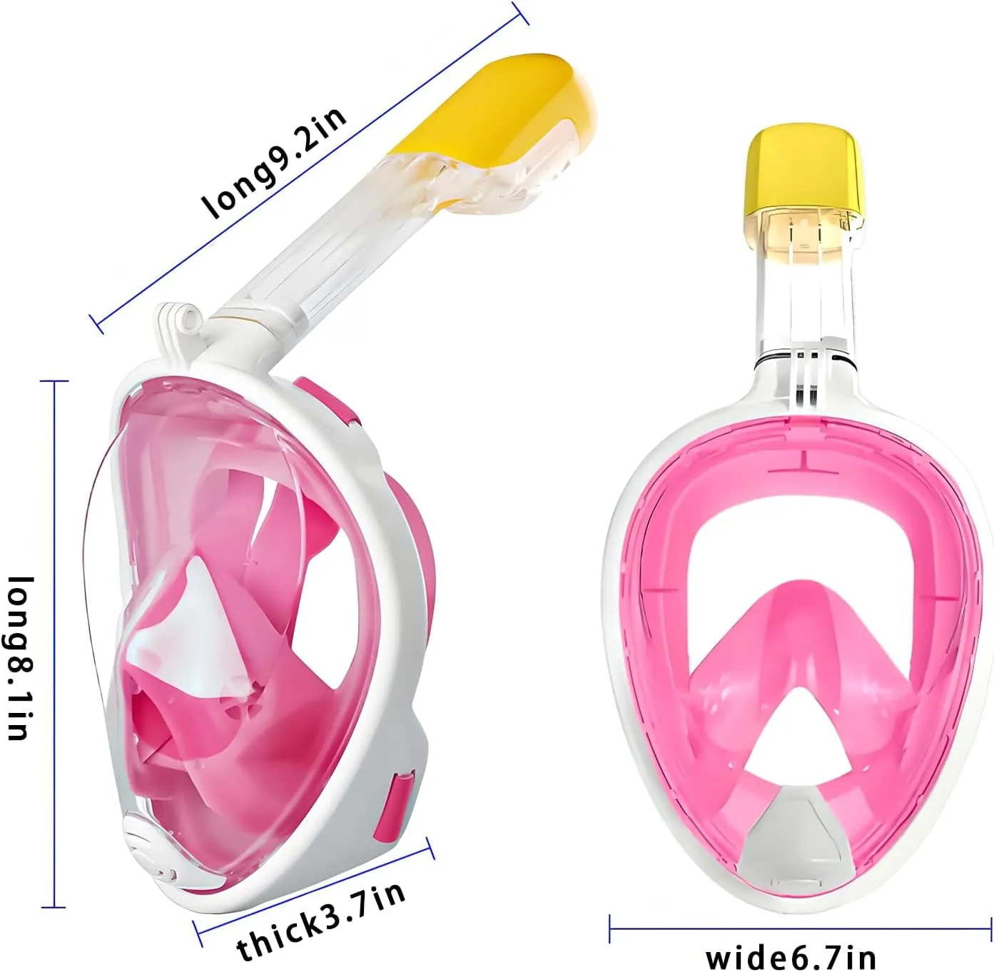 Full Face Dry Snorkeling Mask, Suitable for Beginners Snorkeling Equipment, Free Breathing, 180 Degree Panoramic View, Anti Fog and Leak Proof, It’s The Best Gift for Summer.
