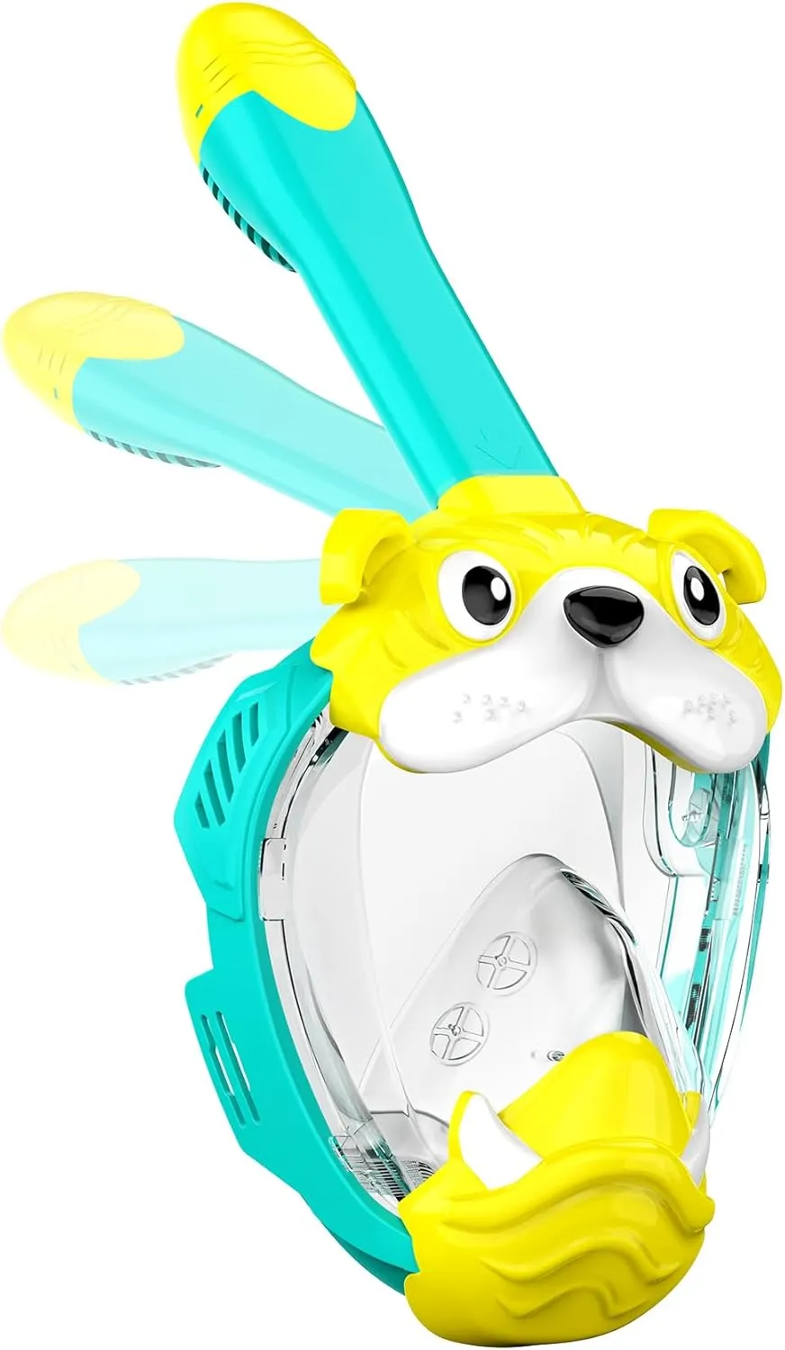 Full Face Snorkel Mask for Kids, Kids Snorkeling Set 180 Degree Panoramic View, Safe Anti-Leak Anti-Fog, Foldable Dry Top Snorkeling Gear for Kids Adult