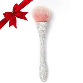 Full Diamond Luxury Shine Nail Art Dust Powder Remover Brush, Nail Art Dust Cleaner Brush, Soft Cleaner Brush for Makeup (Silver)