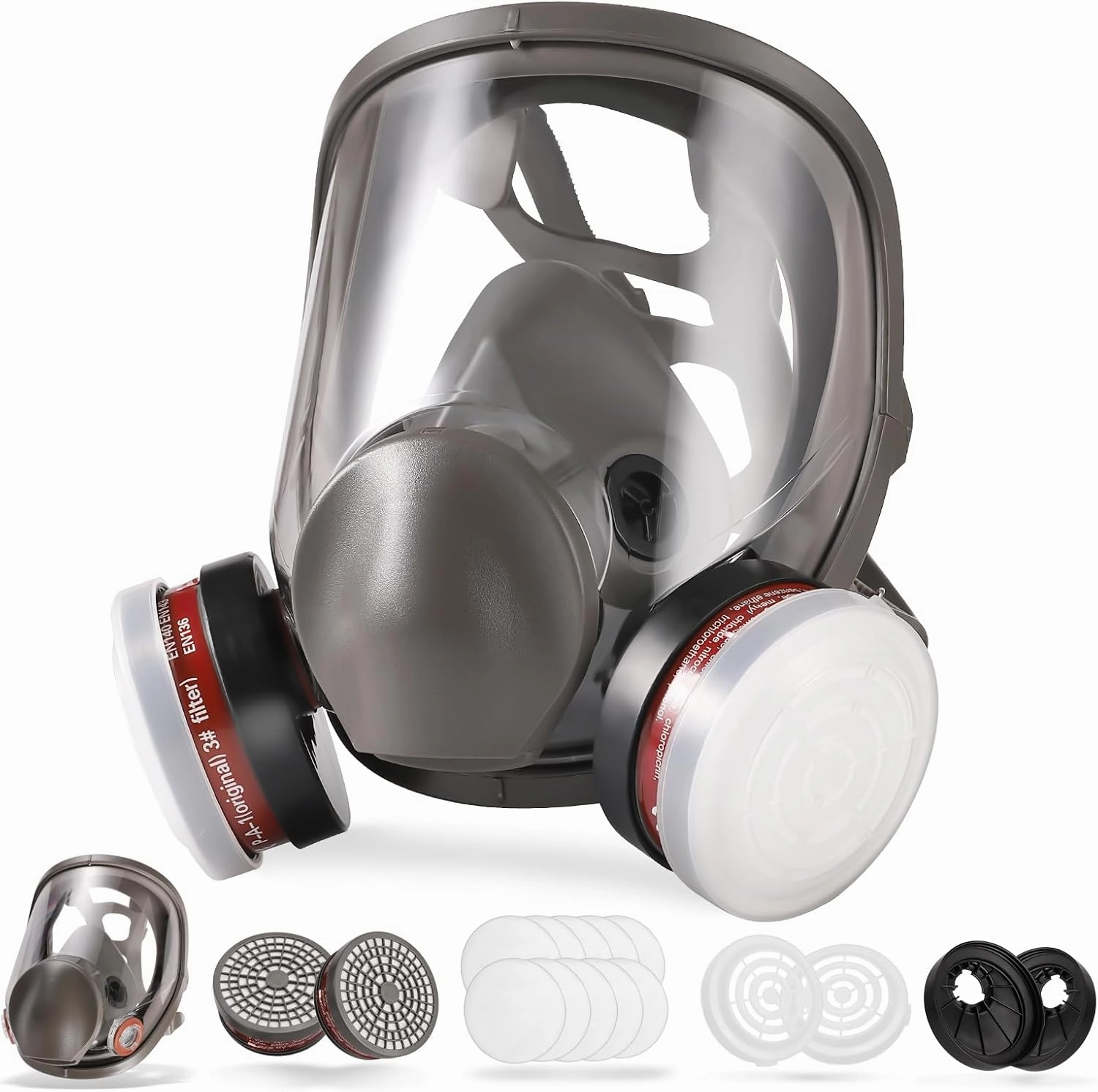 Full Face Gas Mask - Gas Masks Survival Nuclear and Chemical, Reusable Respirator Mask (6800 P-A-1)