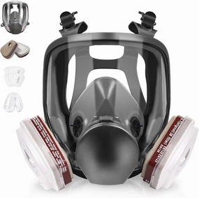 Full Face Respirator Mask - Gas Masks with 6001CN Activated Carbon Air Filters for Painting, Dust, Chemicals