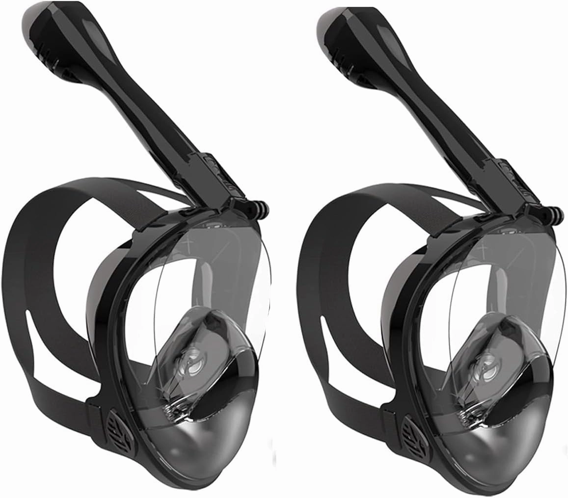 Full Face Snorkel Mask, Diving Mask for Kids and Adults,180° Panoramic View Snorkel Mask with Camera Mount, Safe Breathing, Anti-Leak&Anti-Fog