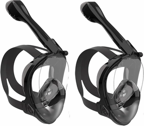 Full Face Snorkel Mask, Diving Mask for Kids and Adults,180° Panoramic View Snorkel Mask with Camera Mount, Safe Breathing, Anti-Leak&Anti-Fog