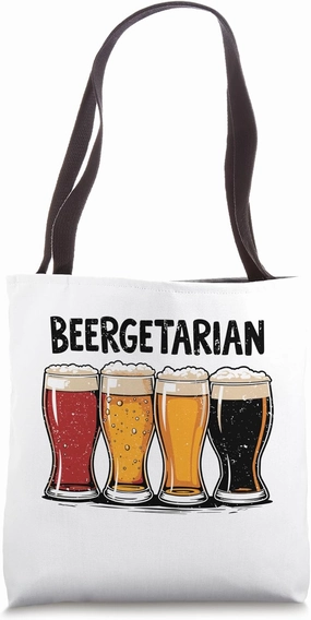 Funny Beergetarian Craft Beer Flight Glasses Oktoberfest Tote Bag