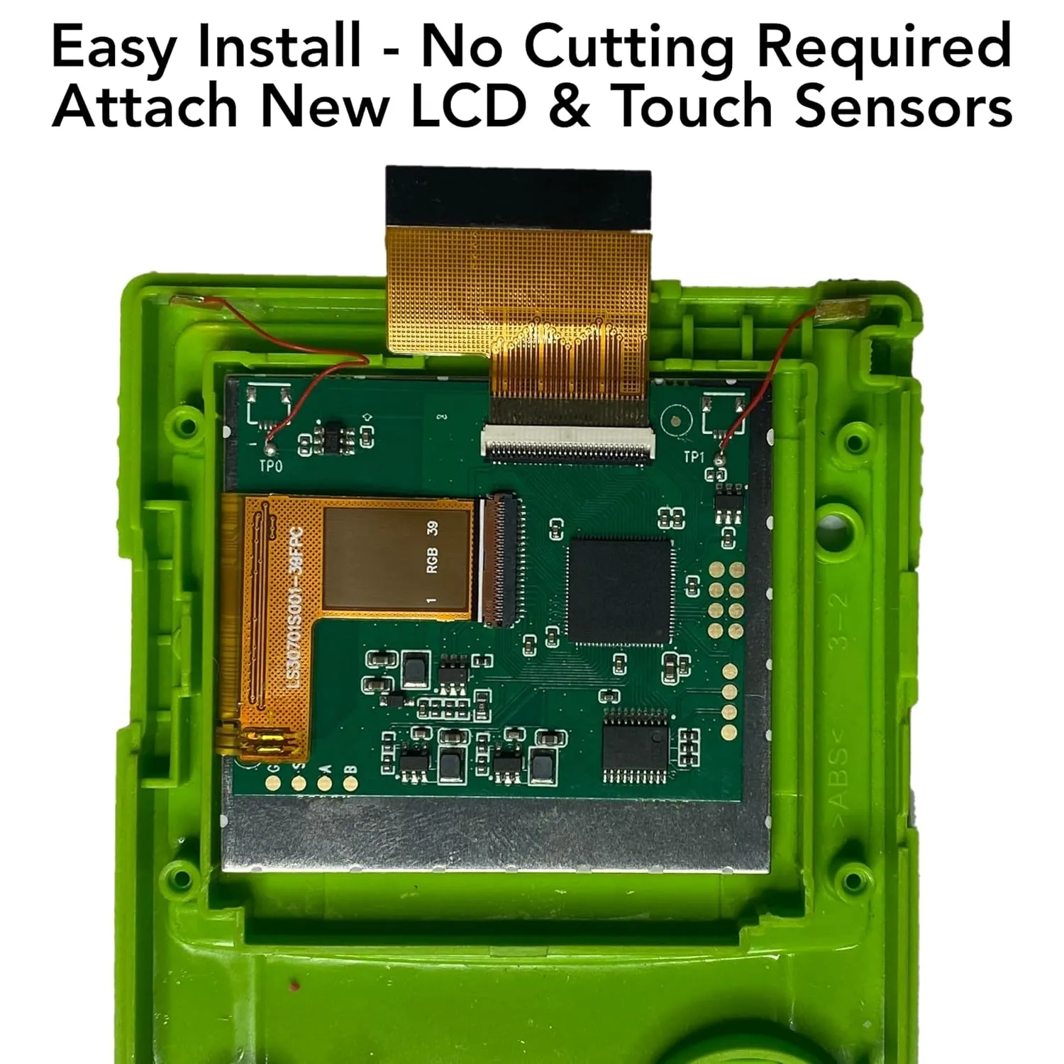 Game Boy Color 2.45 Inch IPS Backlight LCD Screen Replacement Kit [DROP-IN, NO SOLDER] for Gameboy Color GBC (LCD Kit Only)