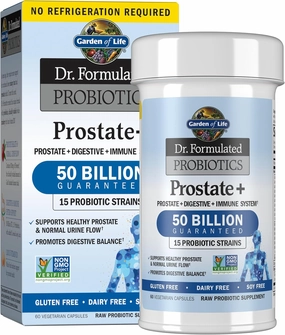 Garden of Life Dr. Formulated Probiotics Prostate  - Acidophilus and Probiotic Supports Healthy Prostate and Digestive Balance - Gluten, Dairy, and Soy-Free - 60 Vegetarian Capsules