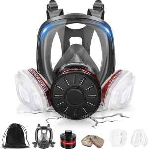 Gas Masks - Gas Masks Survival Nuclear and Chemical with 40mm Activated Carbon Filter&6001CN Filters for Chemical