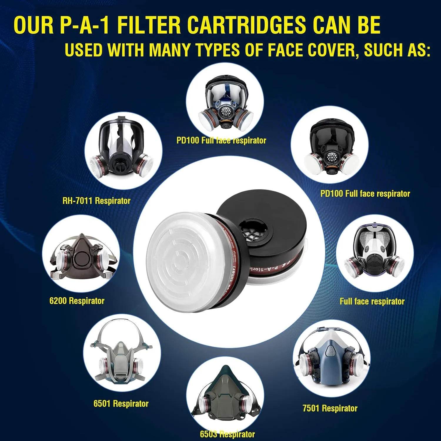 Gas Masks Survival Nuclear and Chemical, Full Face Gas Mask with Activated Carbon Filter
