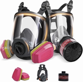 Gas Masks Survival Nuclear and Chemical - Gas Mask with 40mm Activated Carbon Filter & 60926 Filter - Full Face Respirator Mask for Gases Chemicals Vapors Paint Welding Dust