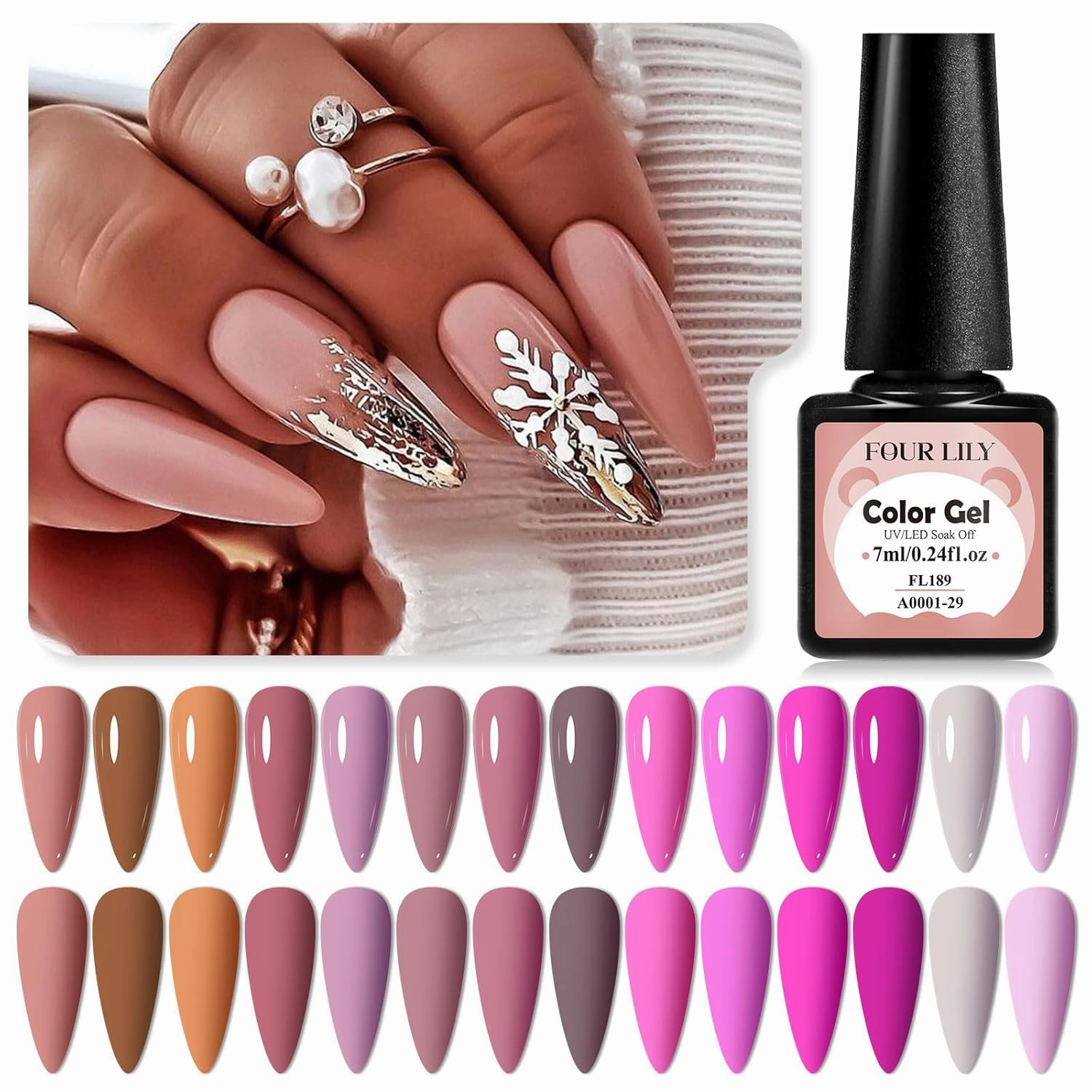 Gel Nail Polish Set 18 Pcs, Nude Neutral Hot Pink Gel Nail Polish Skin Tones Magenta Light Soft Pink Nail Art Gel Design for Women Girl Nail Lovers Gift Salon DIY