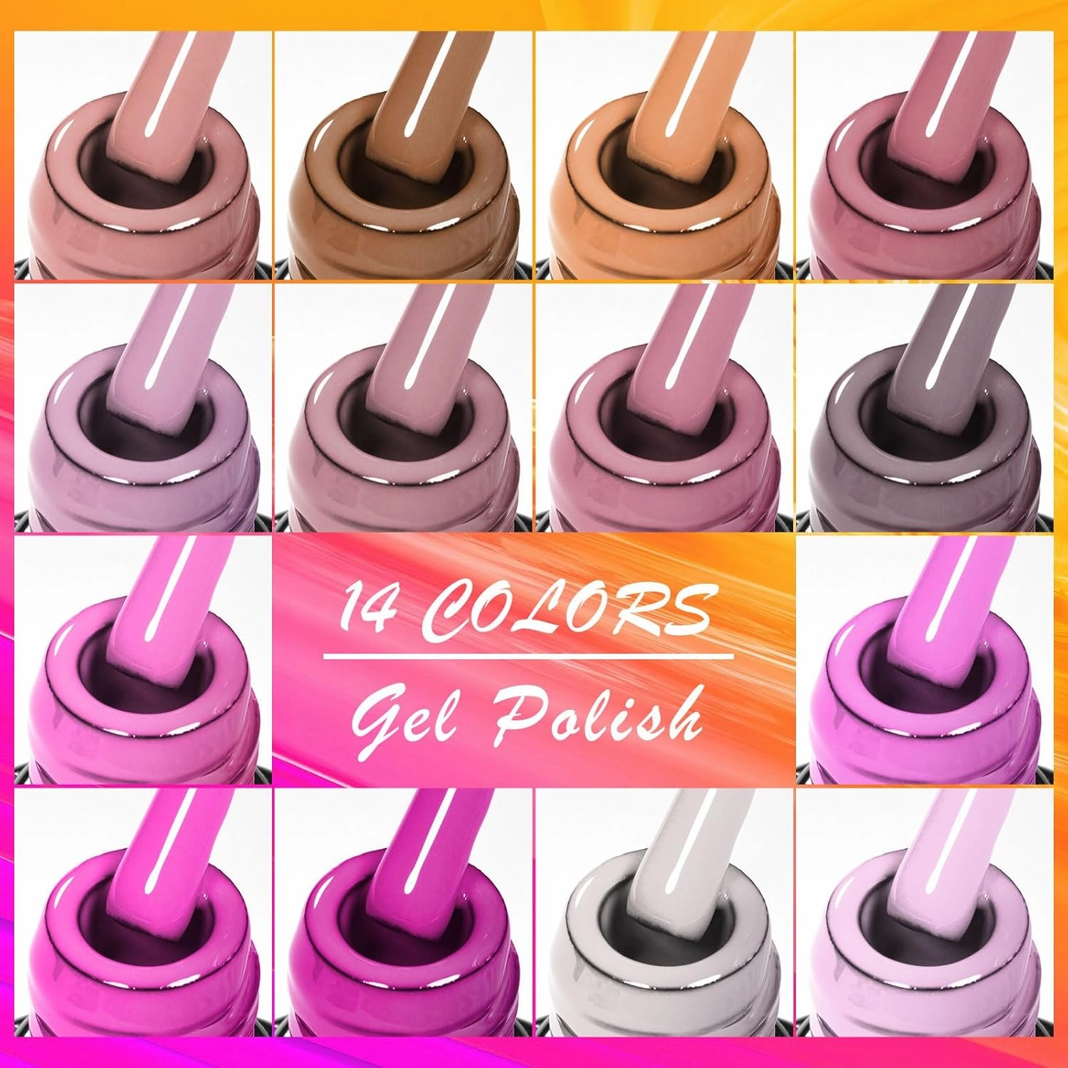 Gel Nail Polish Set 18 Pcs, Nude Neutral Hot Pink Gel Nail Polish Skin Tones Magenta Light Soft Pink Nail Art Gel Design for Women Girl Nail Lovers Gift Salon DIY