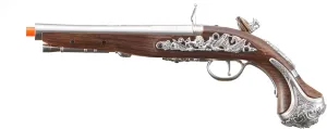 George Washington Flintlock Airsoft Green Gas Powered Airsoft Pistol Collab w/HFC (Color: Silver)