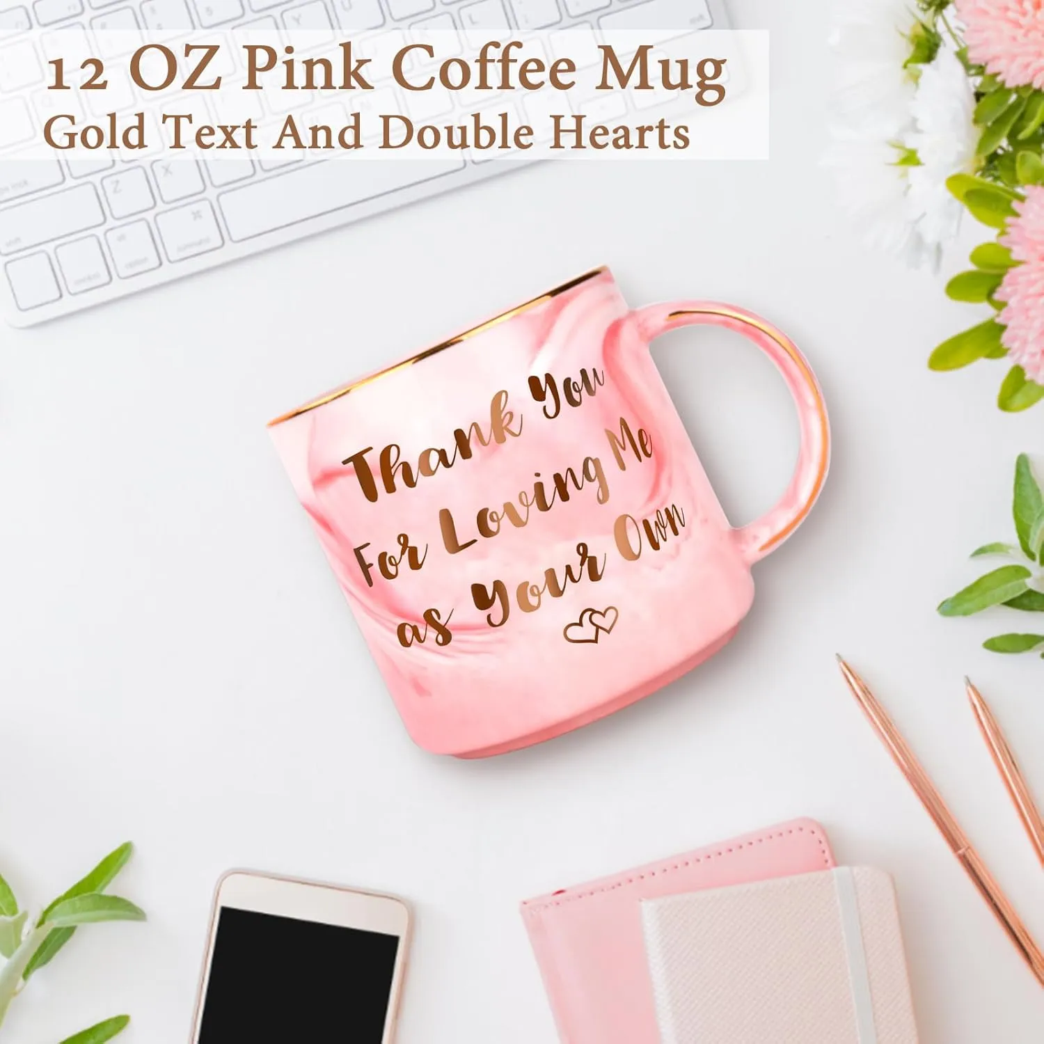 Gifts for Stepmom from Stepdaughter Stepson,12oz Novelty Coffee Mug for Stepmother,Personalized Birthday Gifts for Stepmom,Christmas Anniversary Retirement Mothers Day Present for Mother in Law Women