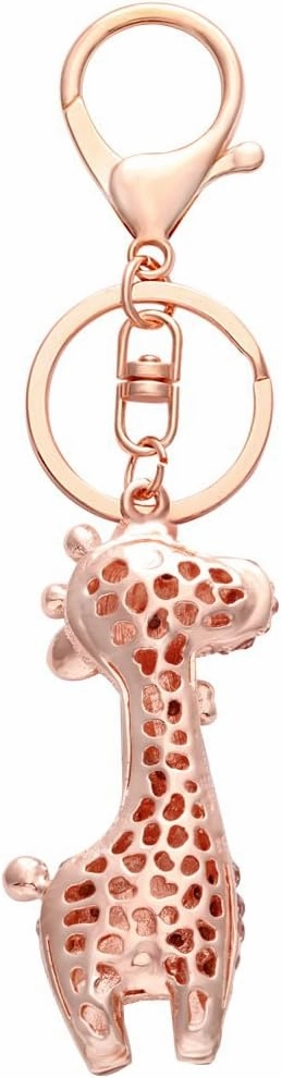 Giraffe Deer Pretty Gold Plating Crystal Handbag Pendant Keyring Keychain for Car Key Holder