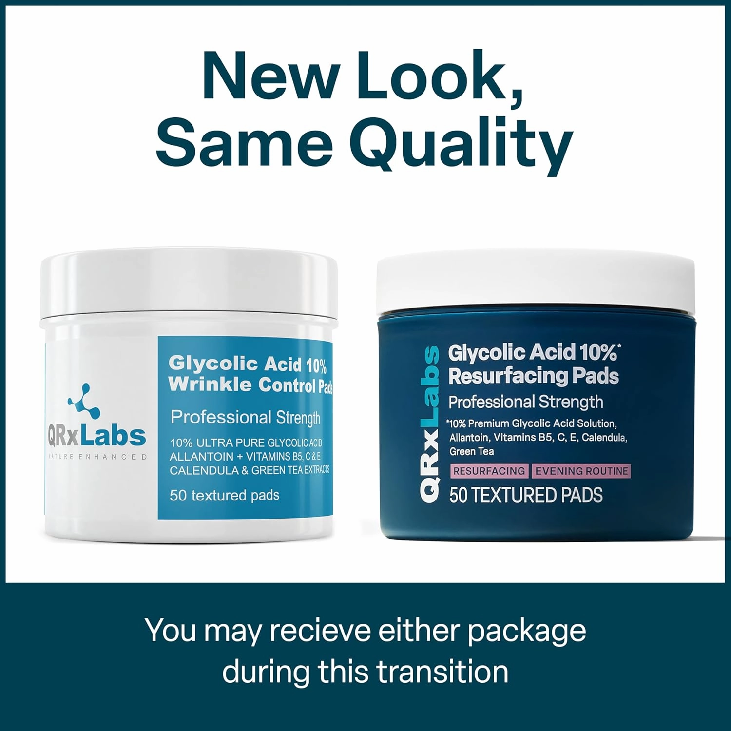Glycolic Acid 10% Resurfacing Pads for Face & Body with Vitamins B5, C & E, Green Tea, Calendula, Allantoin - Exfoliates Surface Skin and Reduces Appearance of Fine Lines and Wrinkles - Peel Pads
