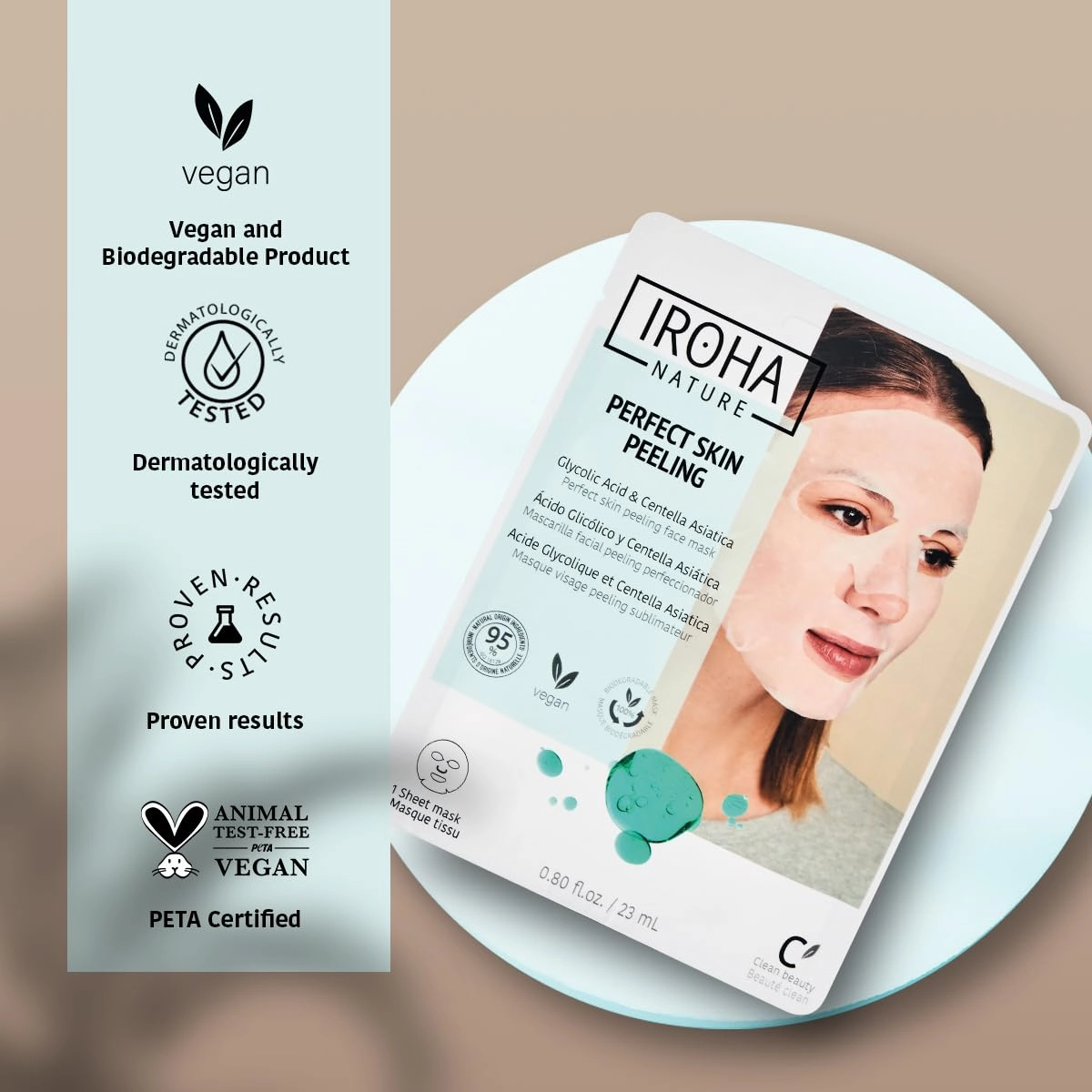 Glycolic Acid Peeling Face Mask (Pack of 5) | Skin Perfecting for a Radiant & Smooth Look | Instant Regeneration in Just 15 Minutes | Clean Beauty | 100% Vegan