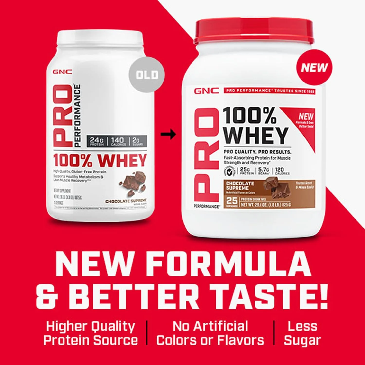 GNC Pro Performance 100% Whey Protein Powder | Fast Absorbing Protein, Muscle Strength and Recovery | Banana Cream | 25 Servings