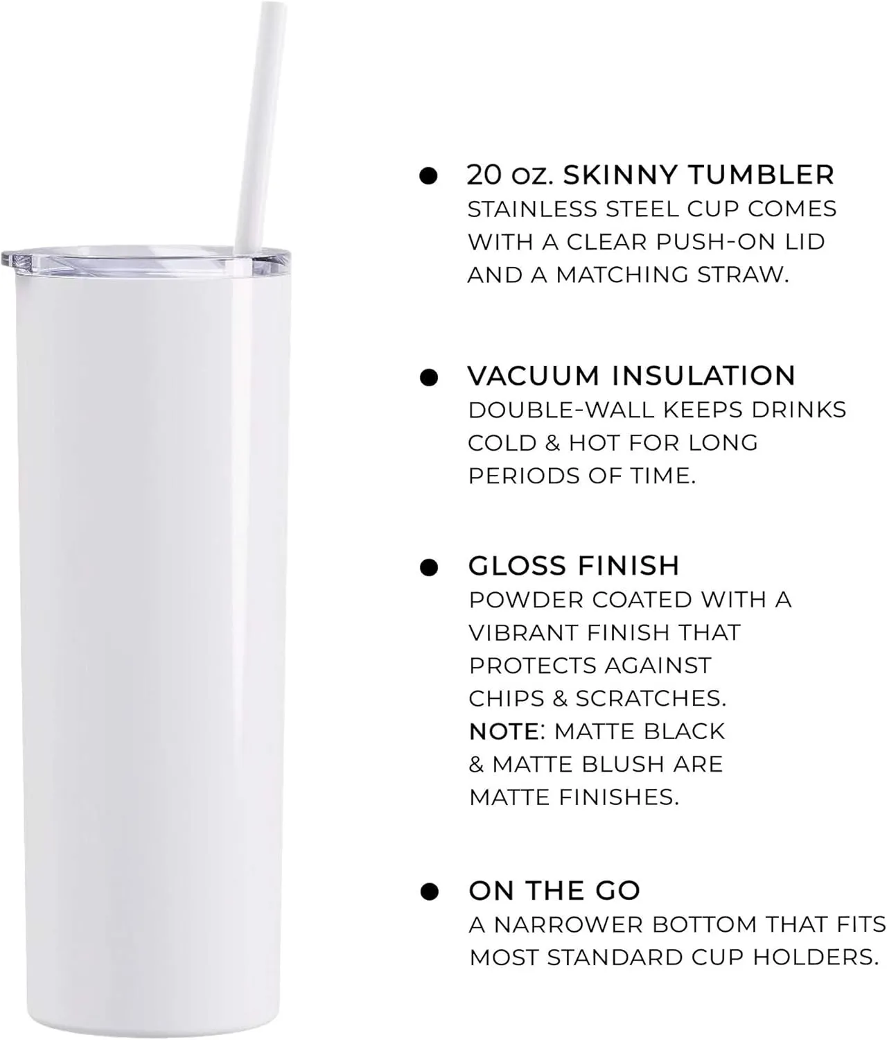 Go Greek Chic Delta Zeta Laser Engraved Skinny Tumbler with Straw (White)