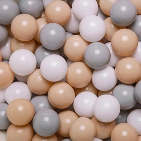 GOGOSO Ball Pit Balls Crush Proof Non-Toxic Plastic Balls Babies Kids Toy Bulk Pack 170pcs 2.2inchs, Cream Gray White