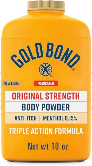 Gold Bond No Mess 7 oz Fresh Scent & 10 oz Original Strength Talc-Free Body Powders, Triple Action Formula