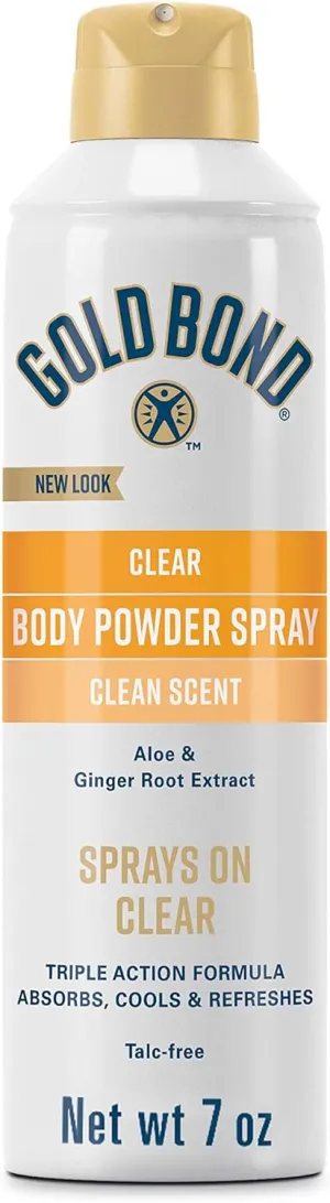 Gold Bond No Mess Talc-Free Body Powder Spray, 7 oz. and Gold Bond No Mess Clear Invisible Body Powder Spray, 7 oz. Bundle