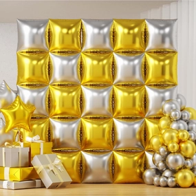 Gold and Silver Balloons Wall Tunnel Backdrop Double Sided Metallic Balloon Arch Garland Kit For Christmas New Year Graduation Birthday Party Backdrop Decorations