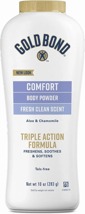 Gold Bond Ultimate Comfort Body Powder 10 oz. (Pack of 3), Talc-Free Formula with Aloe & Chamomile