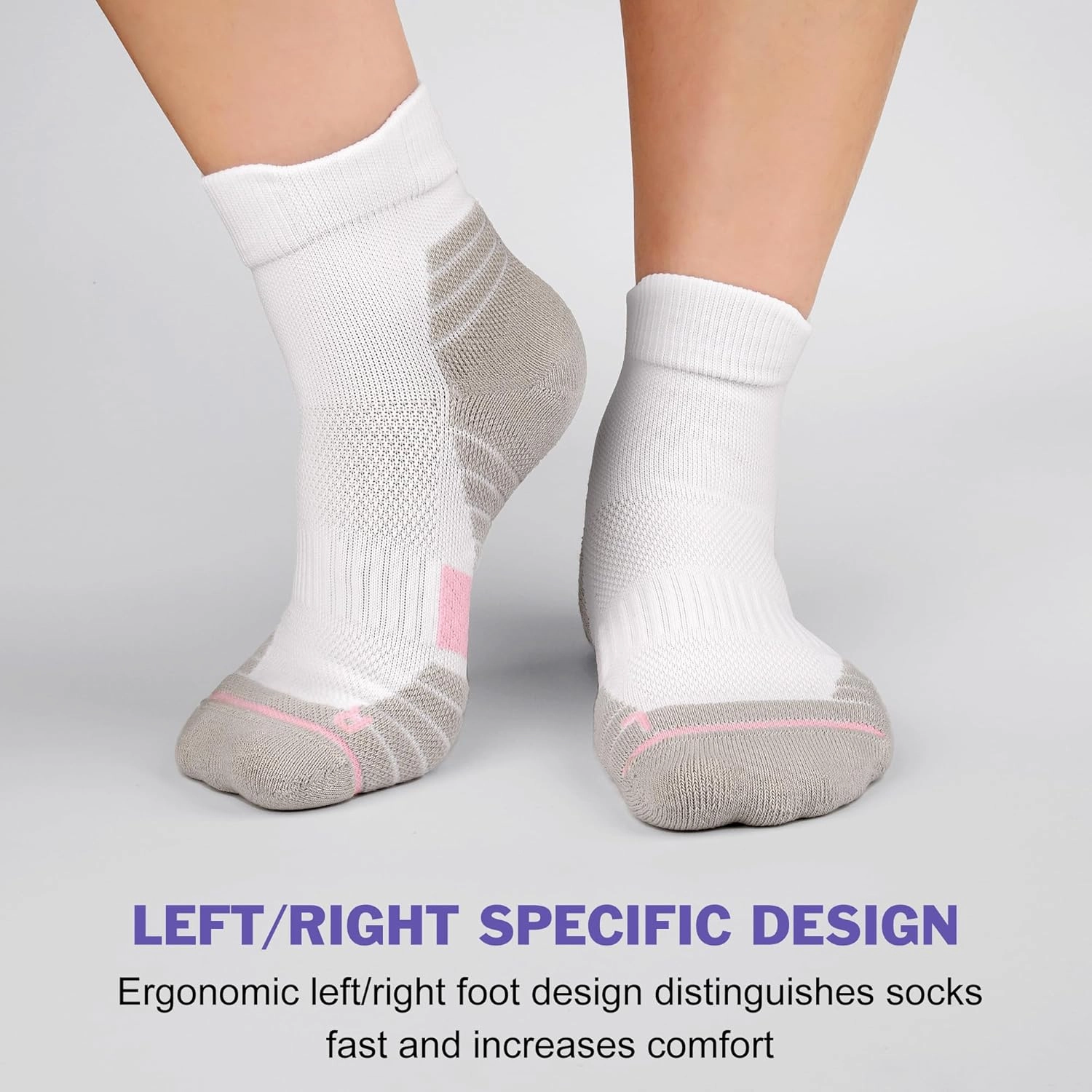 Gonii Ankle Socks Womens Hiking Running Cushioned Quarter Athletic Socks 3 Pairs