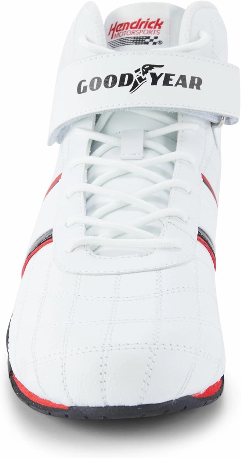 Goodyear Racing Mens Driving Sneakers Hendrick Motorsports Accelerate High Top Athletic Leather Racing Shoes for Adults Performance Footwear with Non-Slip EVA Rubber Soles