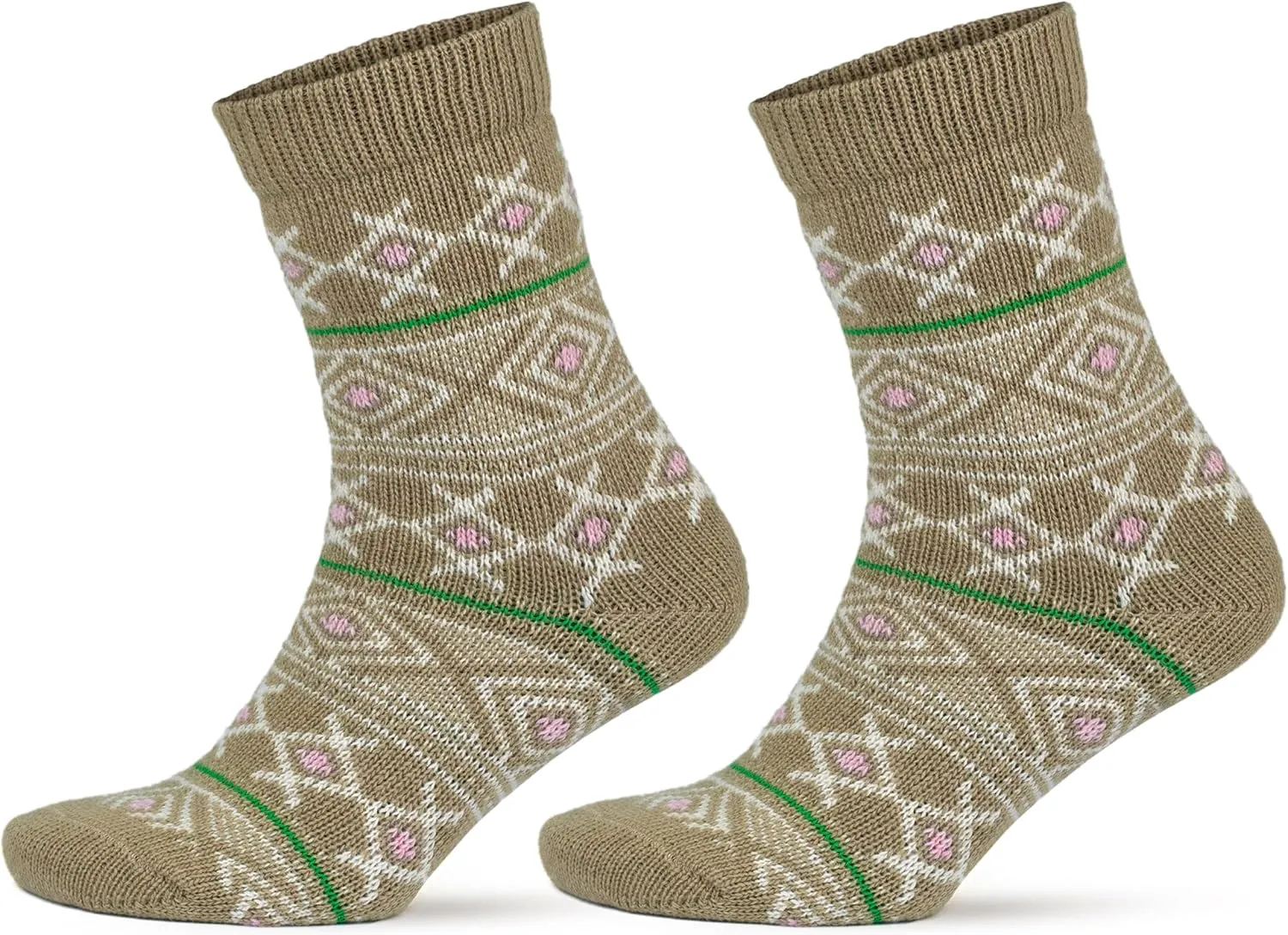 GoWith Vintage Alpaca Wool Socks for Women, Cozy Warm Alpaca-Merino Blend Christmas Socks, Soft Hiking Boot Socks, 2 Pairs