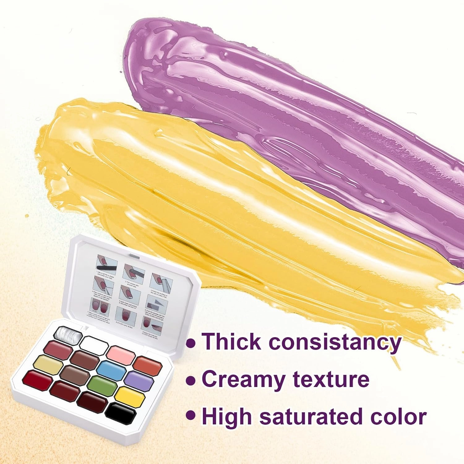 Gradient Painting Gel, 16 Colors Ombre Gel Nail Polish for Ombre Nails Aura Nails, French Manicure DIY Nail Art, Long-lasting High-glossy No-wipe Home DIY Palette A5