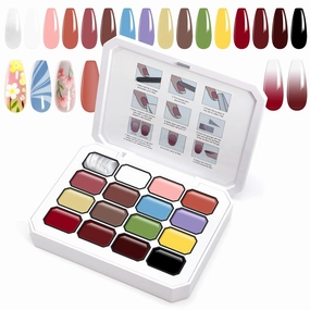 Gradient Painting Gel, 16 Colors Ombre Gel Nail Polish for Ombre Nails Aura Nails, French Manicure DIY Nail Art, Long-lasting High-glossy No-wipe Home DIY Palette A5