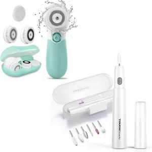 Green Face Scrubber Set Bundled with Electric Nail Drill Set