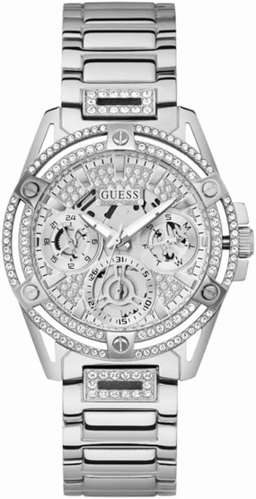 GUESS Ladies 40mm Watch - Silver Tone Bracelet Silver Tone Case Silver Dial