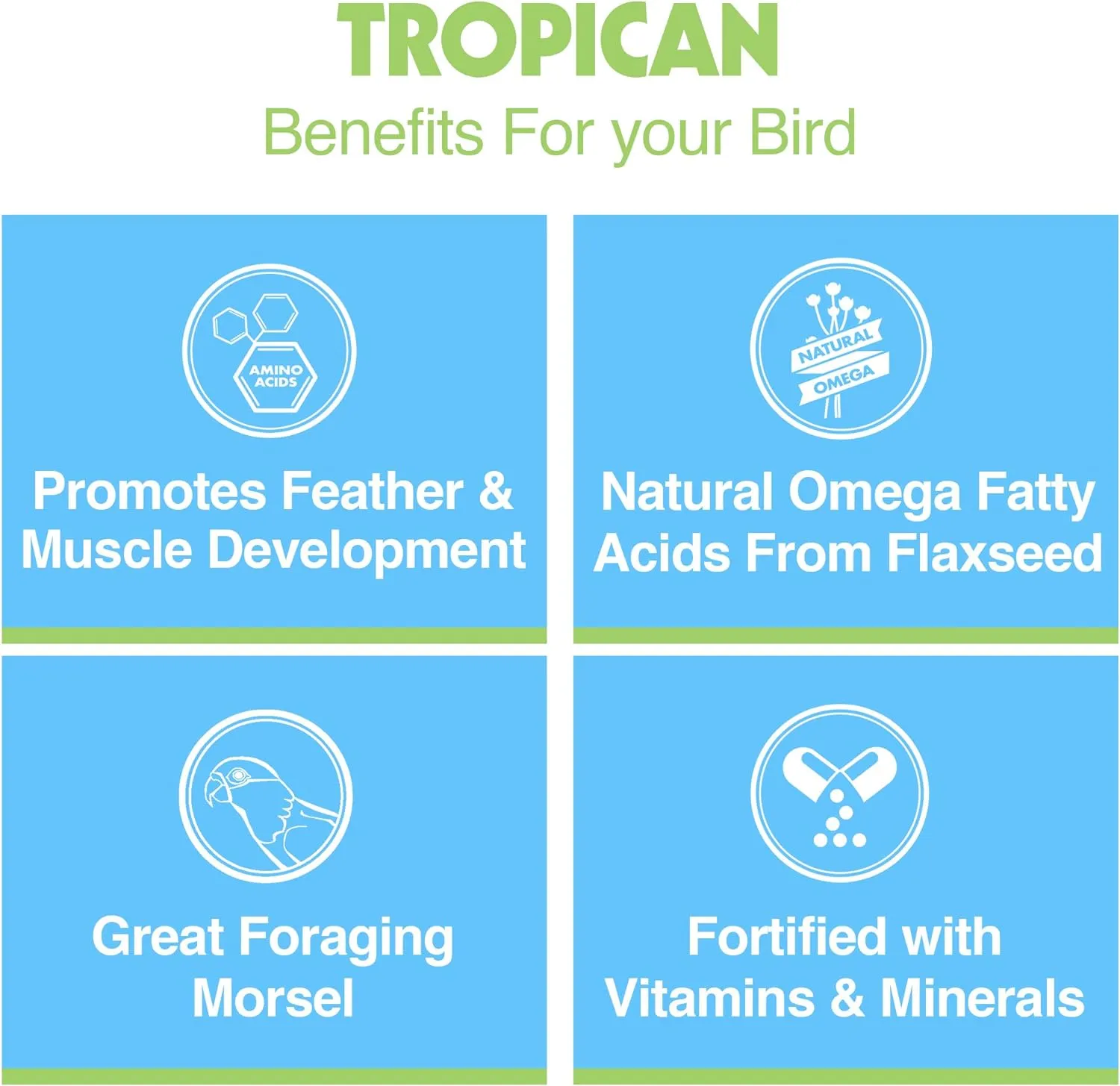 Hagen Tropican High Performance Parrot Food, 3.3 ib Parrot Sticks with Peanuts & Sunflower Seeds and Higher Nutrition Levels