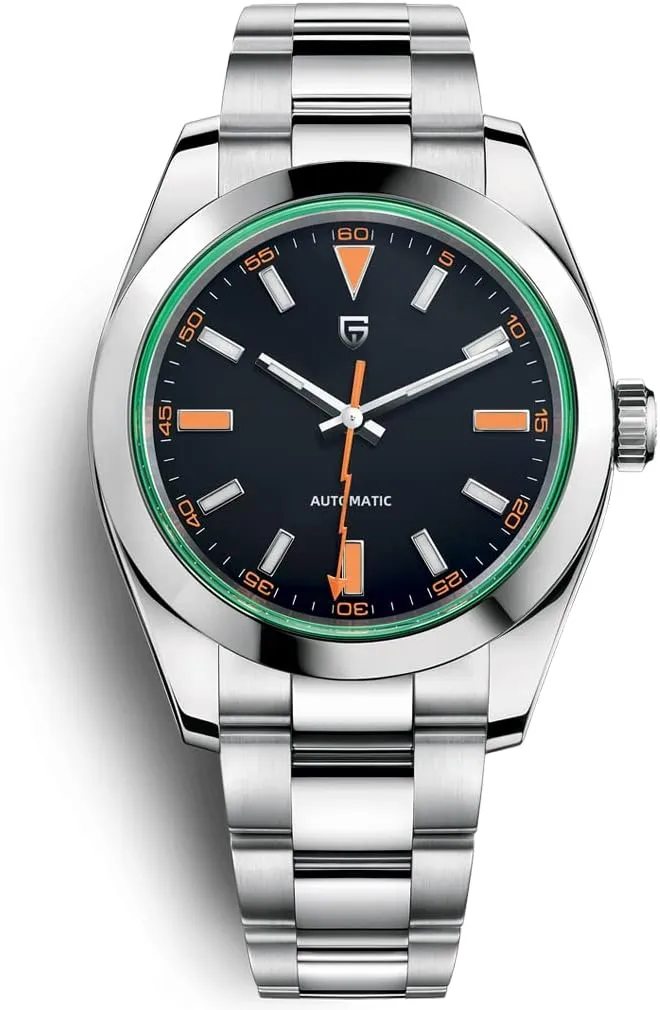HaiQin Pagani Design 1733 Men's Automatic Mechanical Watches Japan NH35A Movement Green Synthetic Sapphire Lightning Pointer 100M Waterproof Fashion Casual Sports WristWatches