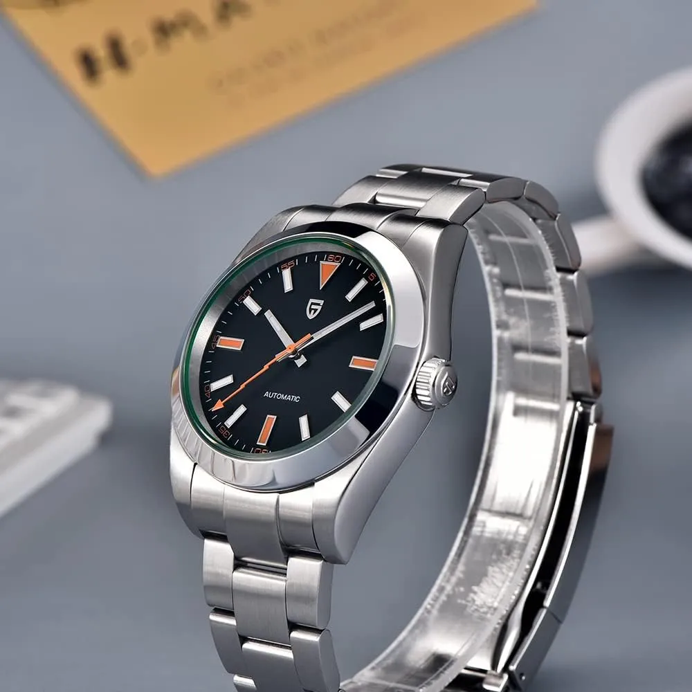 HaiQin Pagani Design 1733 Men's Automatic Mechanical Watches Japan NH35A Movement Green Synthetic Sapphire Lightning Pointer 100M Waterproof Fashion Casual Sports WristWatches